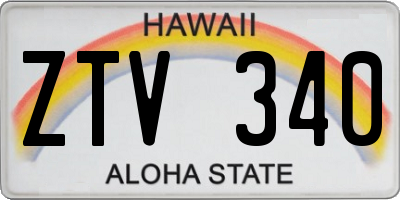 HI license plate ZTV340