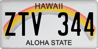 HI license plate ZTV344