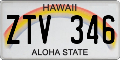 HI license plate ZTV346