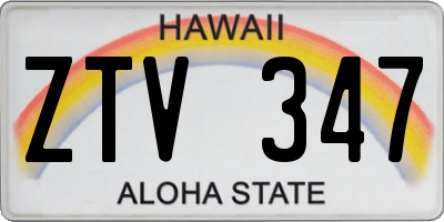 HI license plate ZTV347