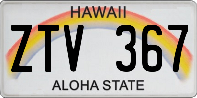 HI license plate ZTV367