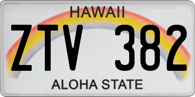HI license plate ZTV382
