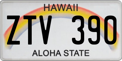 HI license plate ZTV390