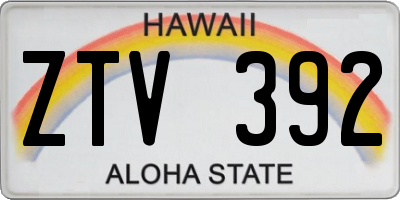 HI license plate ZTV392