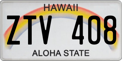 HI license plate ZTV408