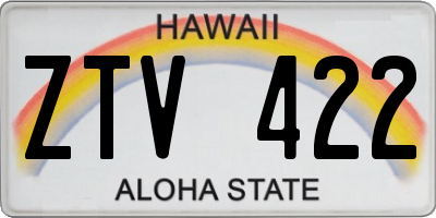 HI license plate ZTV422