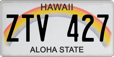 HI license plate ZTV427