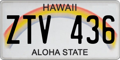 HI license plate ZTV436