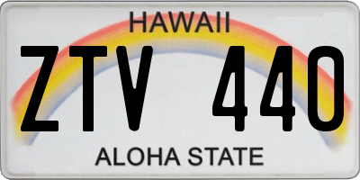 HI license plate ZTV440