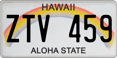 HI license plate ZTV459