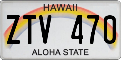 HI license plate ZTV470