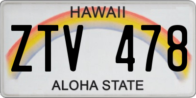 HI license plate ZTV478
