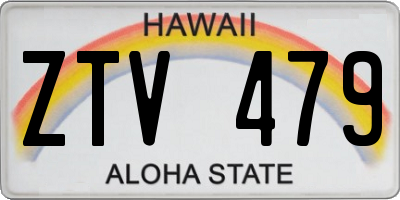 HI license plate ZTV479