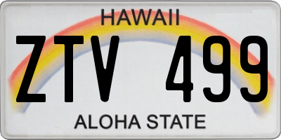 HI license plate ZTV499