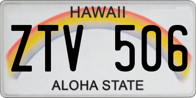 HI license plate ZTV506