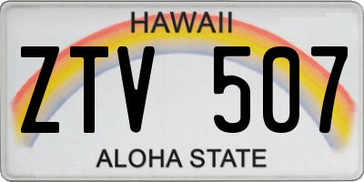 HI license plate ZTV507