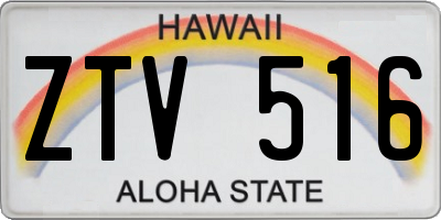 HI license plate ZTV516