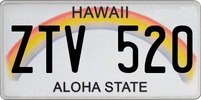 HI license plate ZTV520