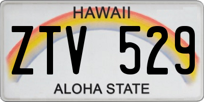HI license plate ZTV529