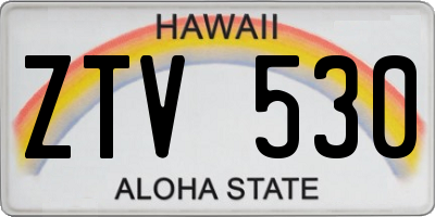 HI license plate ZTV530