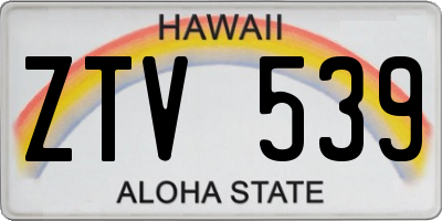 HI license plate ZTV539