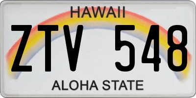 HI license plate ZTV548