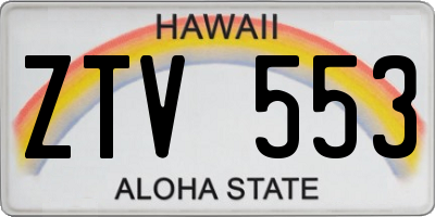 HI license plate ZTV553