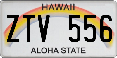 HI license plate ZTV556