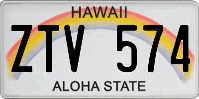 HI license plate ZTV574