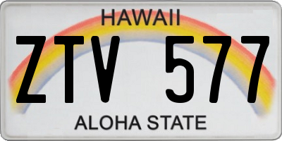 HI license plate ZTV577