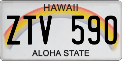 HI license plate ZTV590