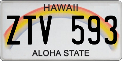 HI license plate ZTV593