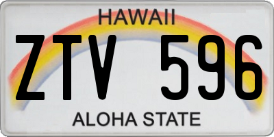 HI license plate ZTV596