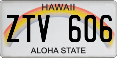 HI license plate ZTV606