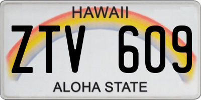 HI license plate ZTV609