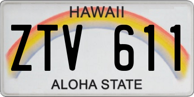 HI license plate ZTV611