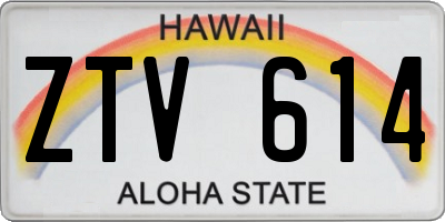 HI license plate ZTV614