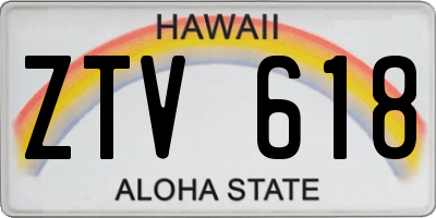 HI license plate ZTV618
