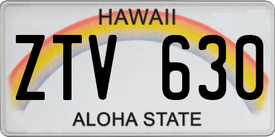 HI license plate ZTV630