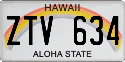 HI license plate ZTV634