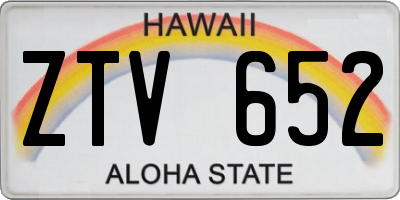 HI license plate ZTV652