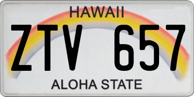 HI license plate ZTV657