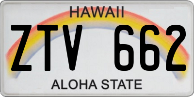 HI license plate ZTV662
