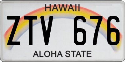 HI license plate ZTV676