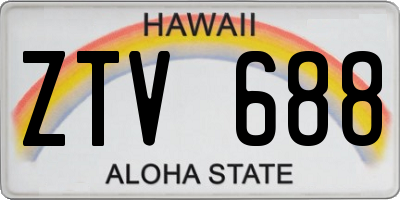 HI license plate ZTV688