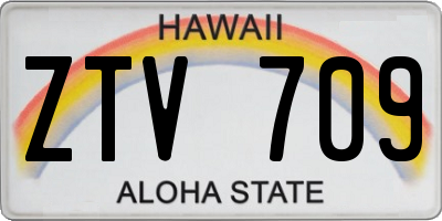 HI license plate ZTV709
