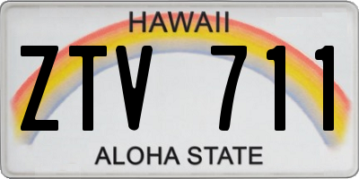 HI license plate ZTV711