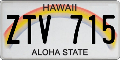 HI license plate ZTV715