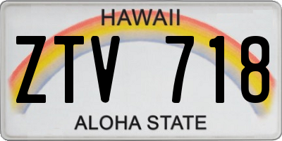 HI license plate ZTV718