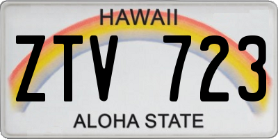 HI license plate ZTV723